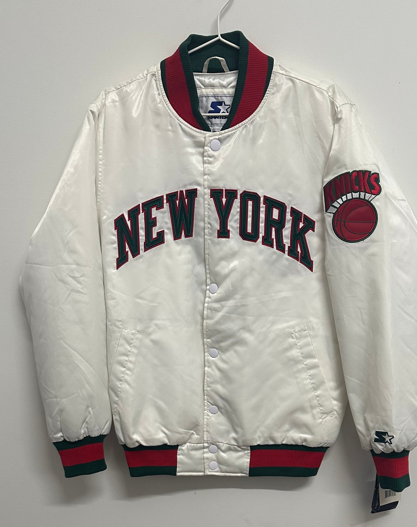 White Knicks Starter Jacket